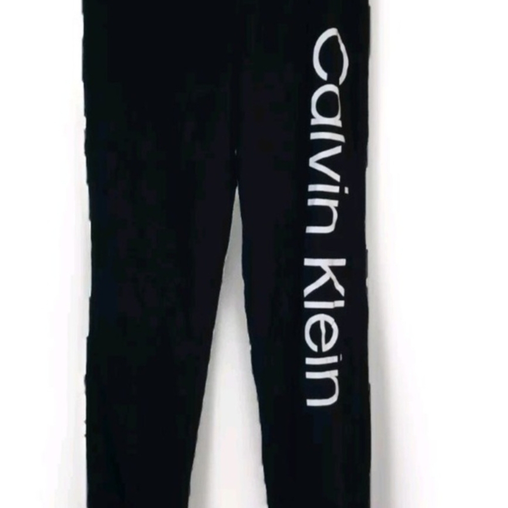 Calvin Klein Black Kids Leggings with White Logo